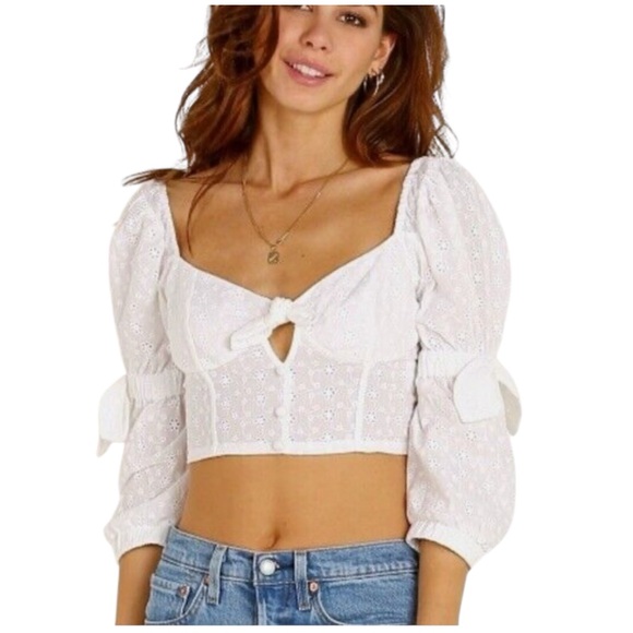 For Love And Lemons Tops - For Love and Lemons Women's Summer Bora Blouse White Size S